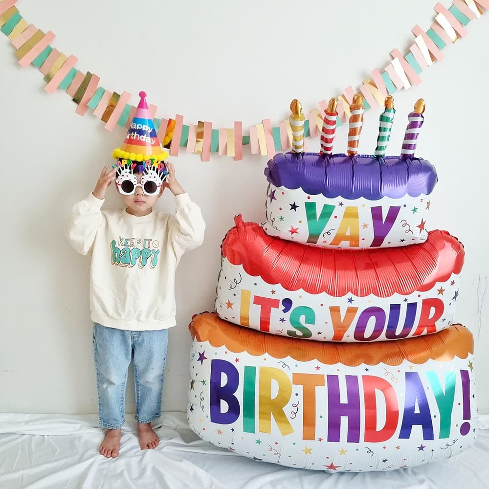 Birthday Cake Balloon Baby First Birthday Party Supplies Background Wall Decoration Photo Props Birthday Decor