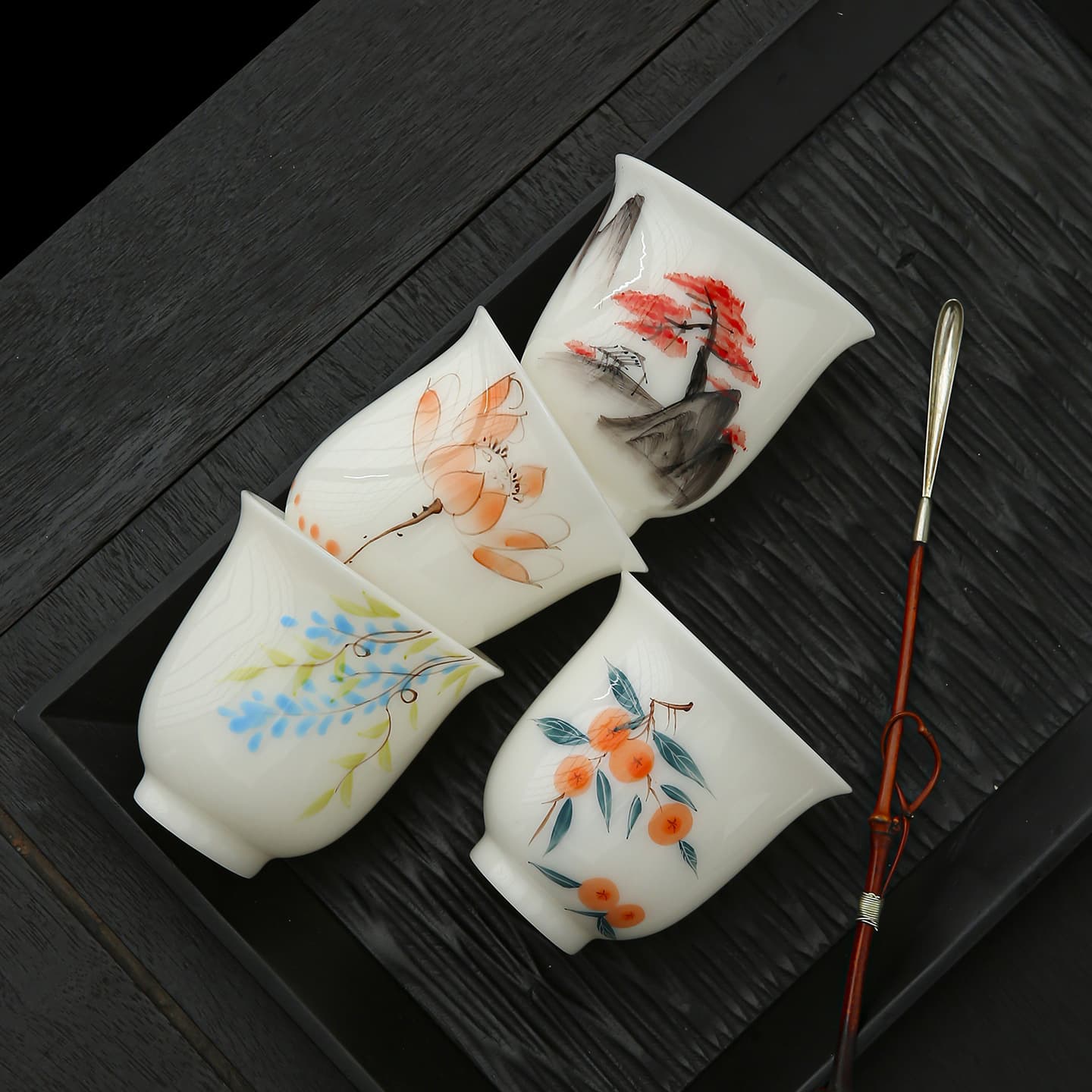 Pure hand-painted jade porcelain master cup ceramic tea cup ice type underglaze color tea cup large single cup blue and white porcelain tea cup