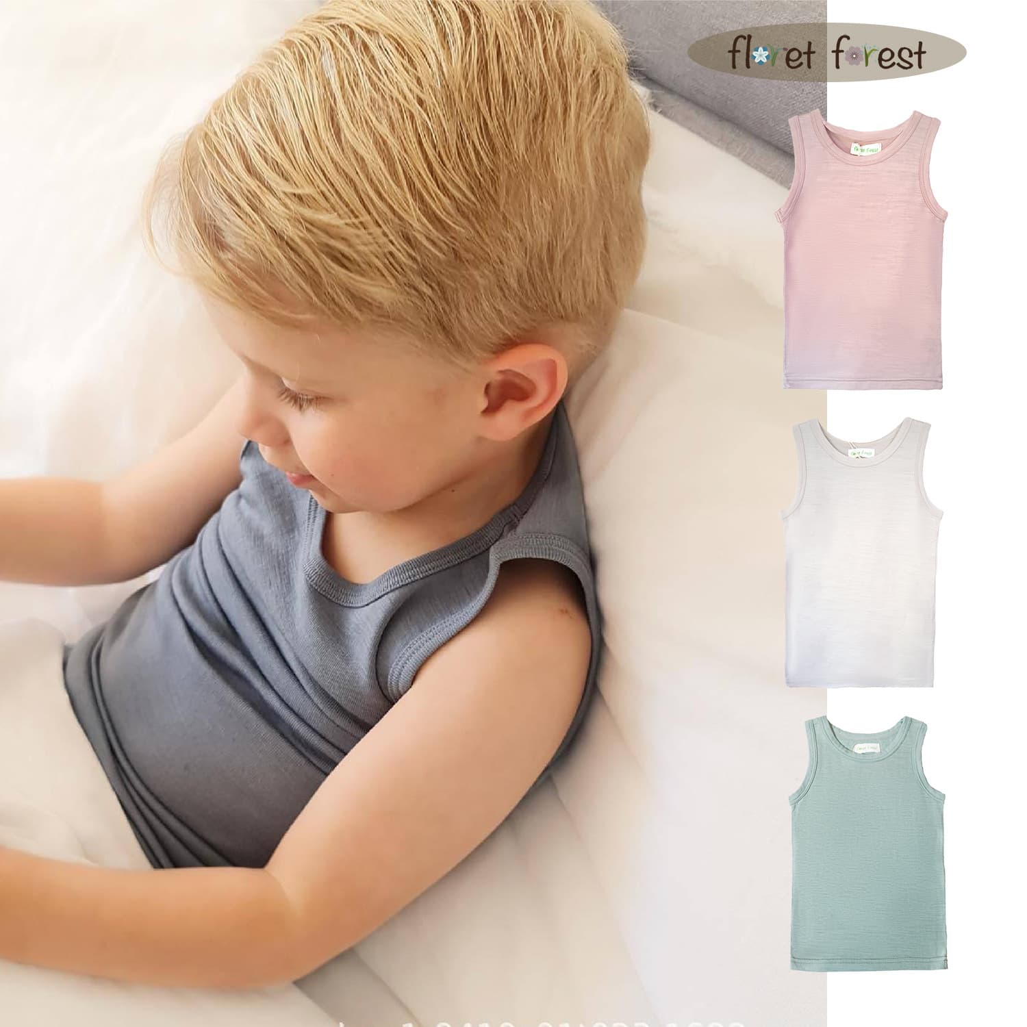 100% Merino Wool Parent-Child Sports Quick-Dry Vest Ultra-fine Wool Boys Girls Sweat-Wicking Quick-Dry All Seasons