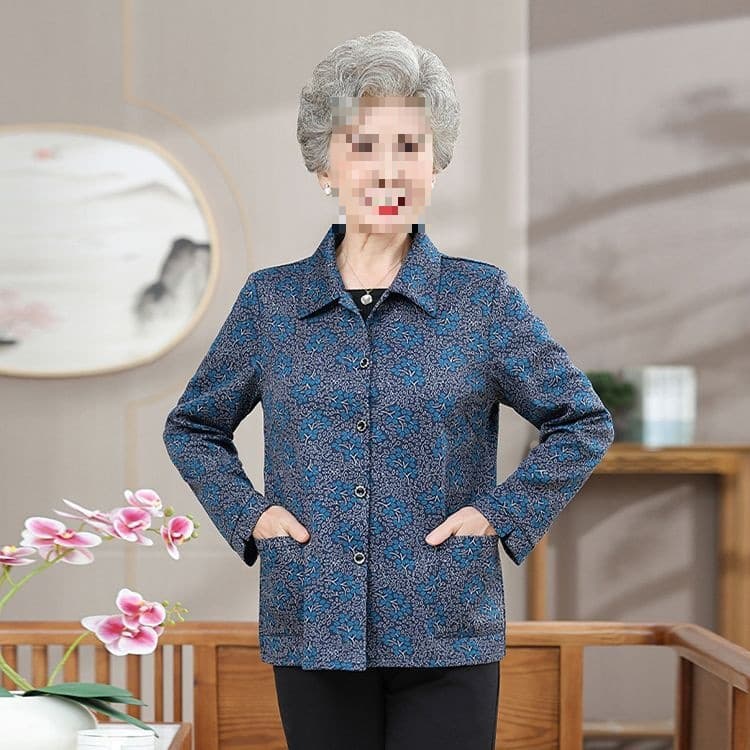 Lightweight Jacket for Elderly Women, Grandma Blouse, Spring and Autumn Coat