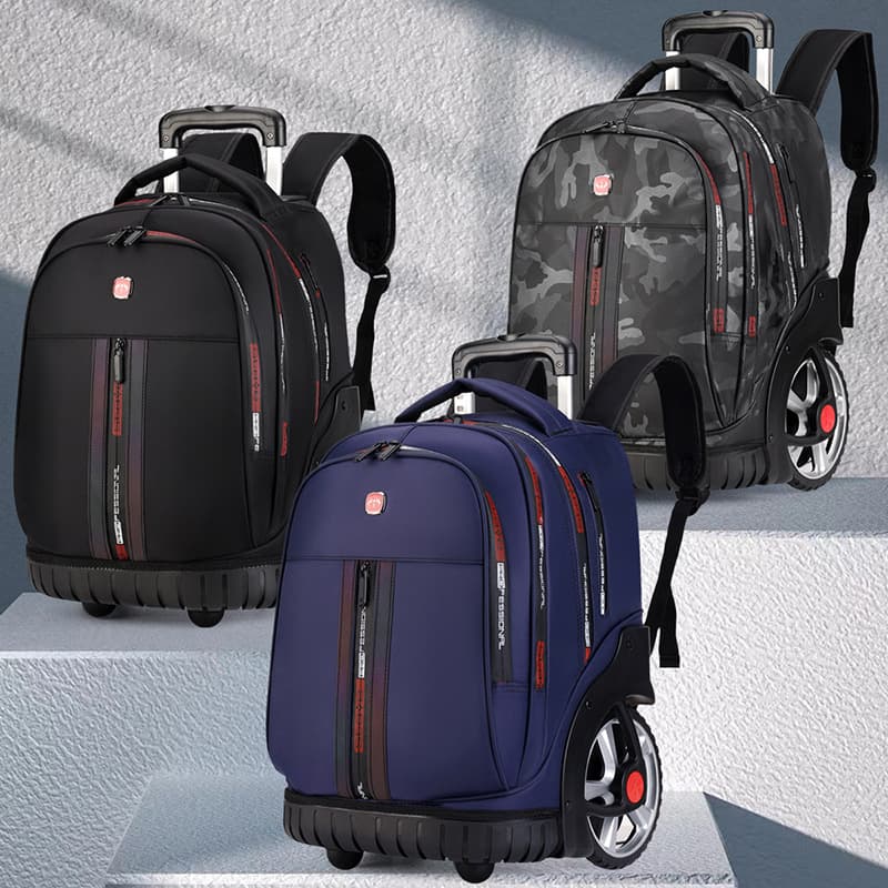 Wholesale Student Trolley Backpack for Middle and High School, Large Capacity Travel Trolley Bag, Unisex Rolling Backpack with Shoulder Straps
