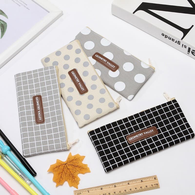 Creative Simple Pencil Case Korean Style Student Stationery Bag Large Capacity Pencil Pouch Canvas Bag Pen Case