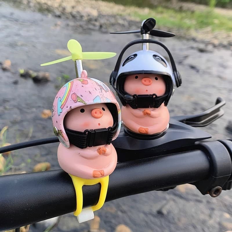 Motorcycle Decoration Little Yellow Duck Car Accessories Cat Plush Toy Bamboo Dragonfly Helmet Electric Bicycle Scooter