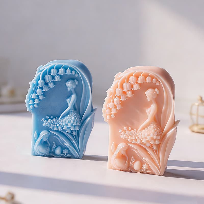 Lily of the Valley Girl Dream Series Scented Candle Silicone Mold DIY 3D Candle Portrait Relief Handmade Decoration