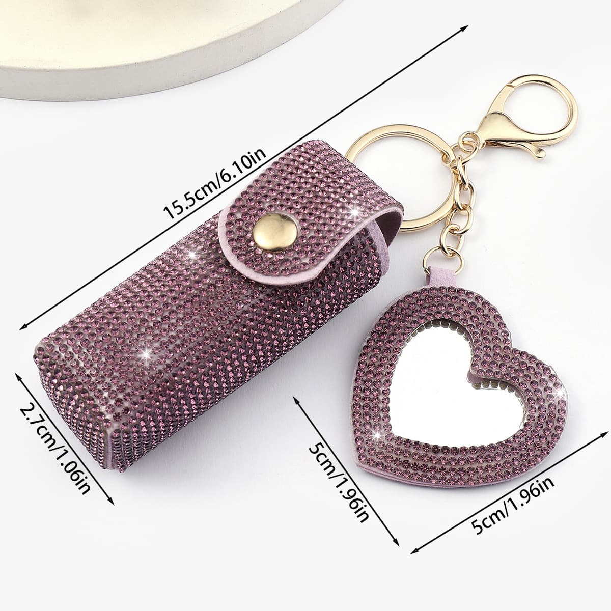 Raspberry Pi products, portable, rhinestone-studded, with mirror, coin purse, bag charm, keychain, coin purse, fashionable