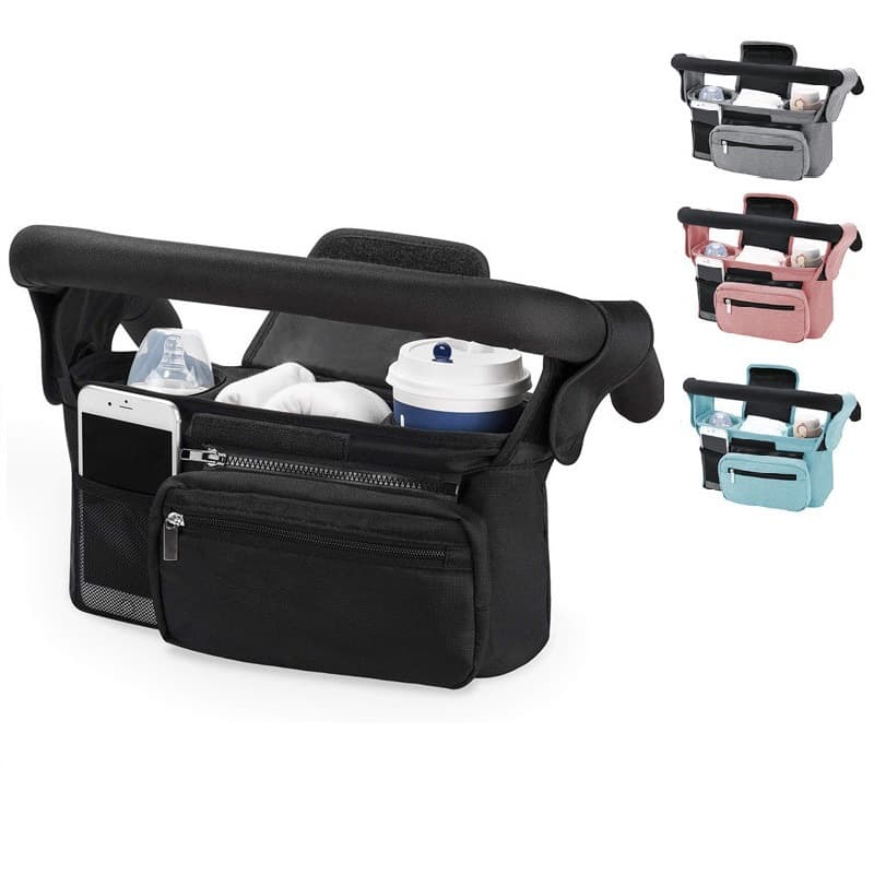 Fashionable Baby Stroller Hanging Bag Thermal Milk Bottle Multi-layer Storage Outdoor Child-Carrying Utility Hand-Push Cart Bag