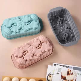 Cross-border Huahua Silicone Cake Mold Baking Tools High Temperature Resistant Rectangular Toast Pan Large Capacity Ice Cube Mold Wholesale