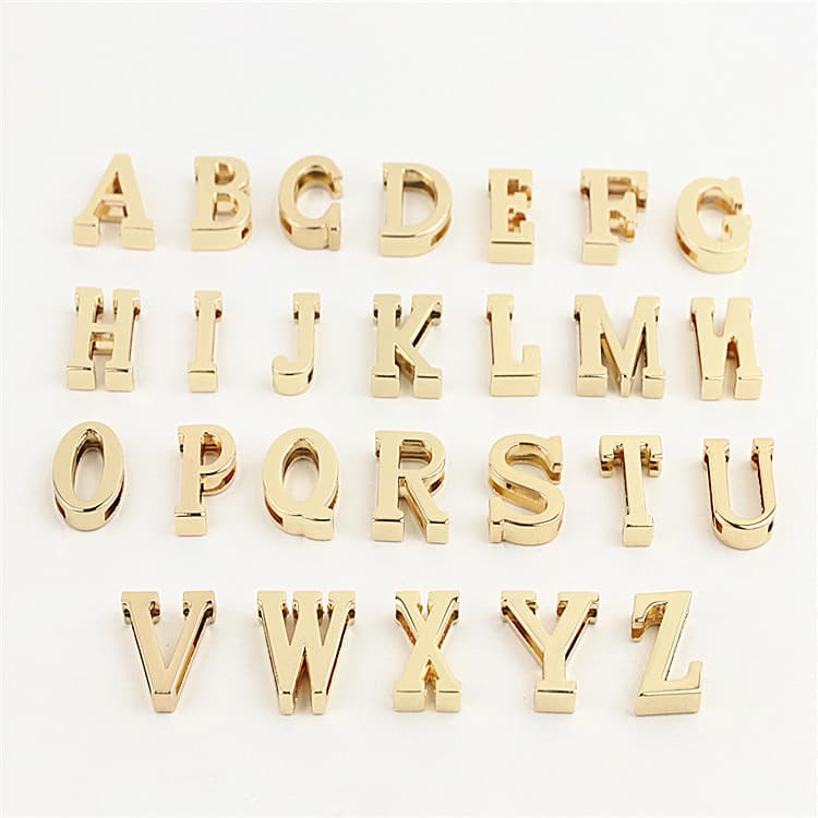 Light Gold 26 English Alphabet Metal Buckle, Shoe Flower Shoe Buckle, Bag Hardware Accessories, Garment Hardware Trim