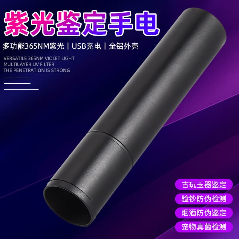 UV Lamp Identification Purple Light Flashlight Rechargeable Money Detector Nail Curing Ringworm Fungus Test Wood's Lamp