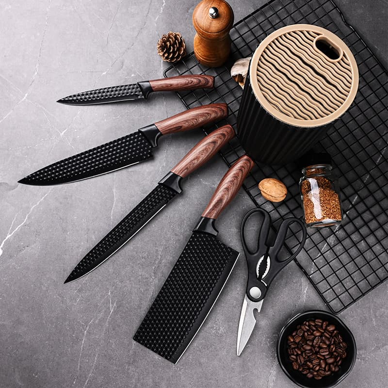 New Kitchen Knife Set with Non-Stick Coating, Chef Knife, Household Kitchen Knife, Cross-Border Gift Set of 6 Pieces