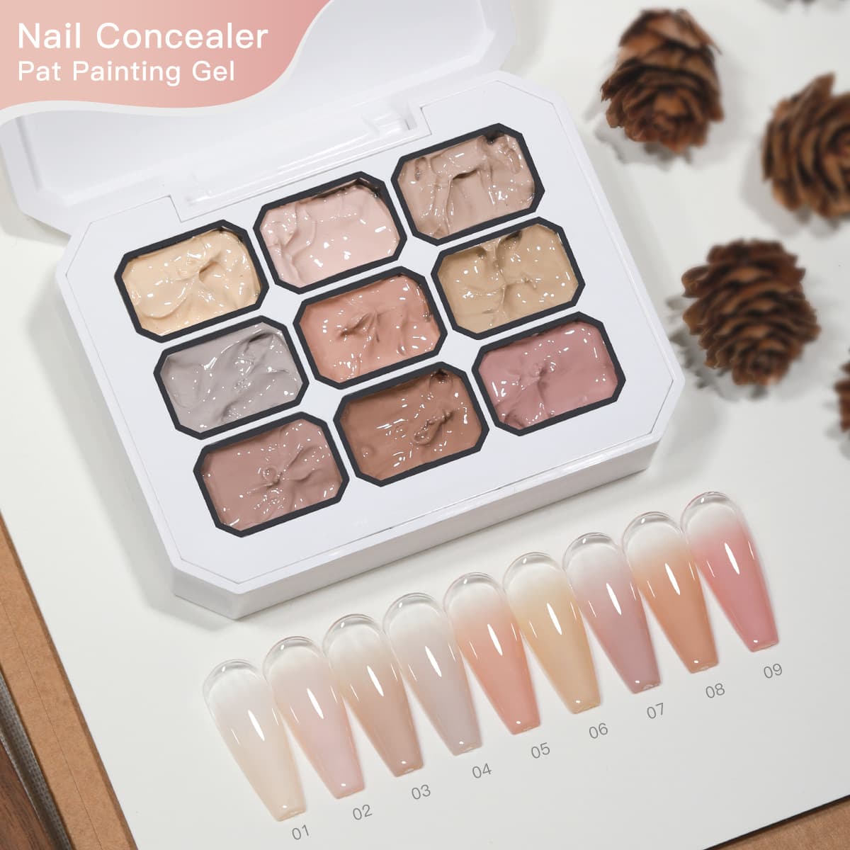 Cross-border AS Nail Art New Nine-Grid Satin Pat Pat Gel High Saturation Painting Printing Gel Pearlescent Solid Nail Polish