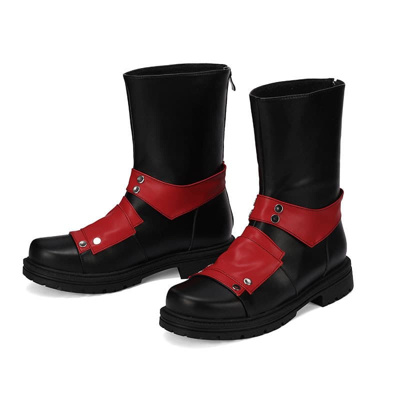 New Height-Increasing Cosplay Shoes, Mid-Calf Thick-Soled Martin Boots, Short Cosplay Boots for Conventions, Wedge Heel, Motorcycle Boots for Women