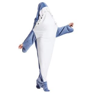 Shark Blanket Adult Ultra Soft Flannel Hoodie Sleeping Bag Wearable Loose Onesie Pajamas Home