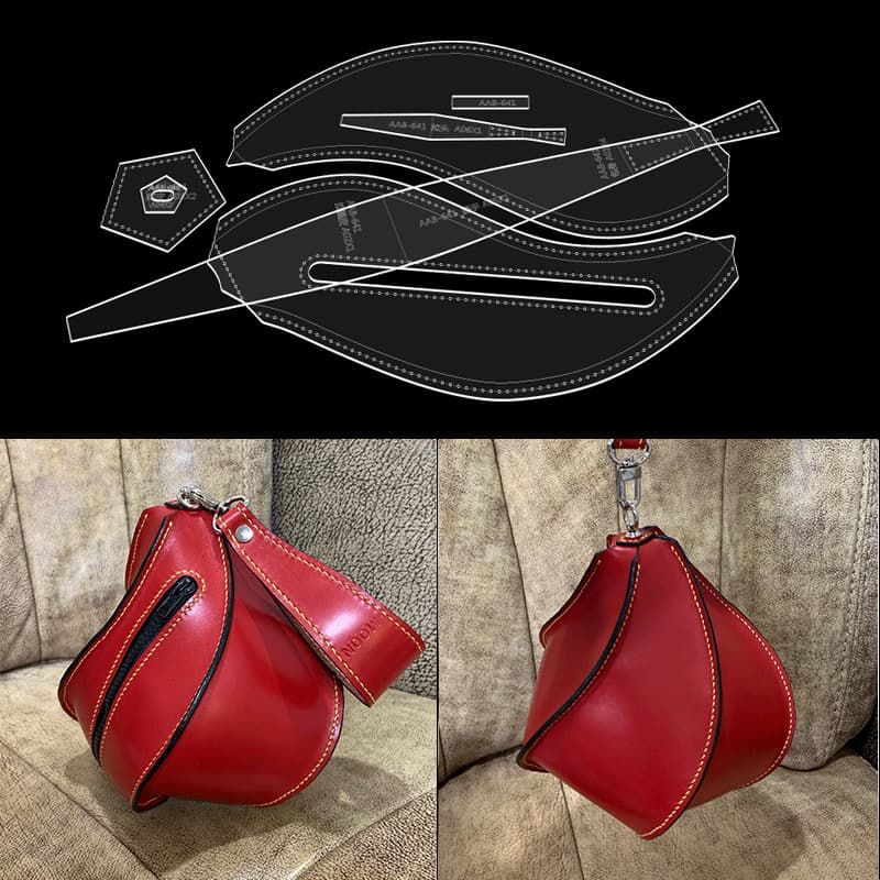 Handmade leather goods drawing version lantern wrapping paper petal vase template DIY handmade bag production bag paper grid