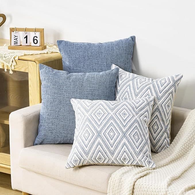 Amazon Cross-Border Bestseller Simple Geometric Linen Pillow Cover for Living Room Sofa Decorative Cushion Cover Bedroom Throw Pillow Case