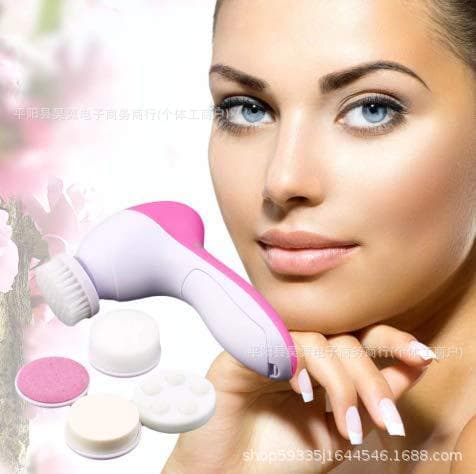 Cross-border 5-in-1 electric facial cleansing brush, facial beauty device, pore shrinking cleaner, facial cleansing brush