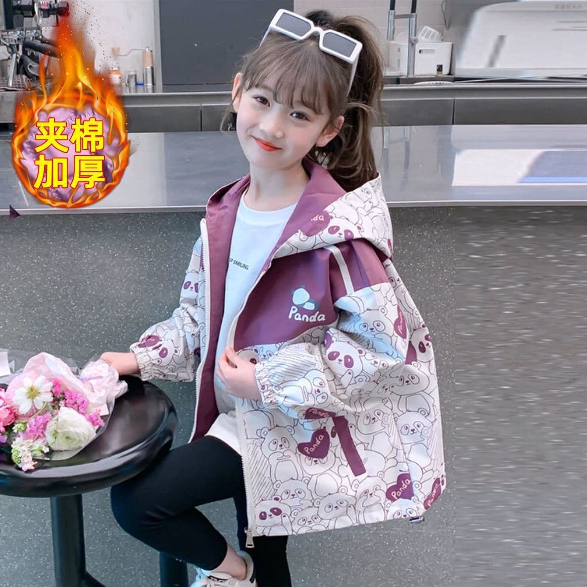 Girls' Autumn/Winter 2025 New Style Children's Windbreaker Quilted Jacket Fashionable Winter Clothing