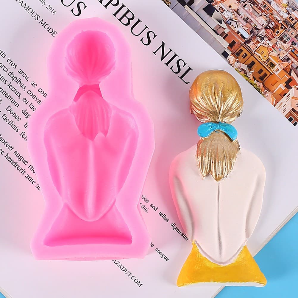 Bride and Groom Liquid Silicone Fondant Cake Chocolate Silicone Mold Decoration Women's Evening Dress Skirt Pants Mold