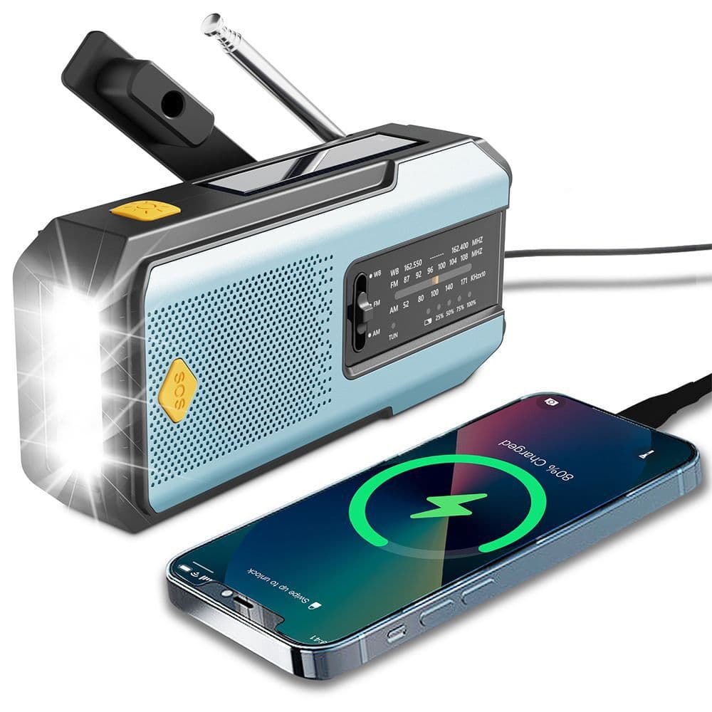 2025 Temu TK cross-border e-commerce hit multi-function emergency radio, portable with hand crank