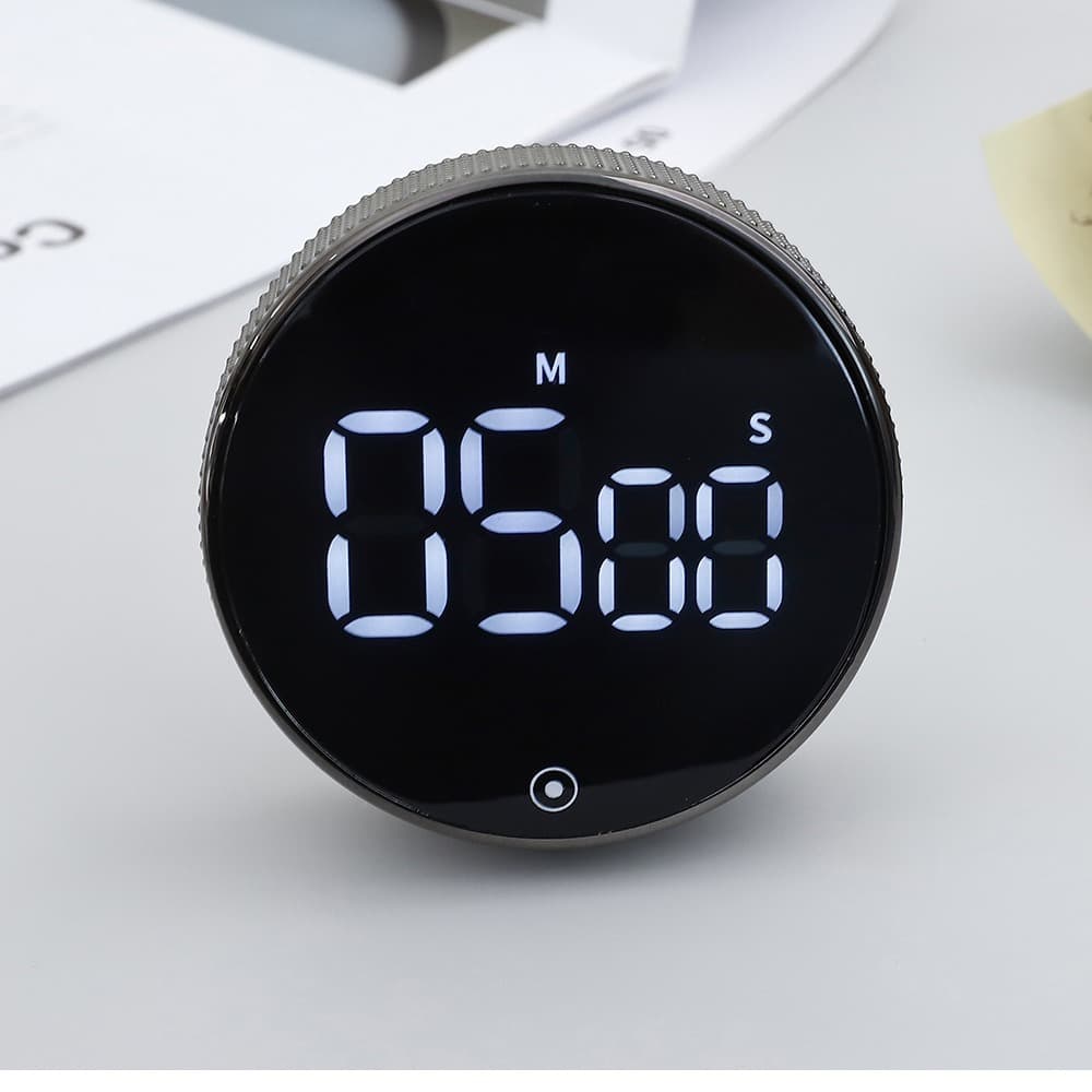 Self-Discipline Rotating Countdown Timer, Kitchen Magnetic LED Display Baking Timer, Large Screen Student Reminder
