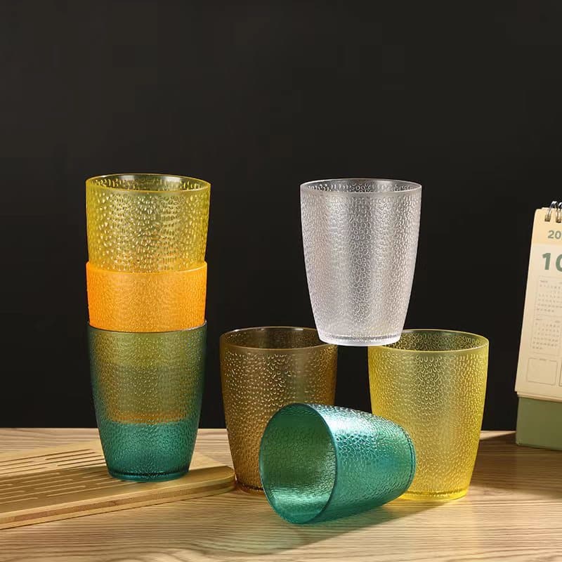 Acrylic PC Drop-resistant Water Cup Hotel Tea Restaurant Drink Cup Bar Buffet Cup Plastic Juice Cup Colorful
