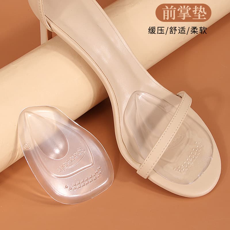 Transparent Silicone Forepad Women's Shoe Insole High Heel Shoe Pad Invisible Half Pad Sandal Non-Slip Shock Absorption Thickened
