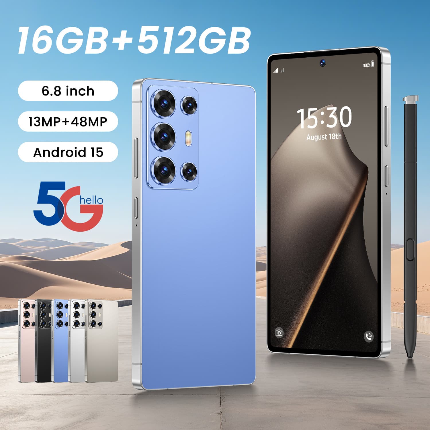 TEMU New Hot-Selling C25 Ultra Cross-Border Smartphone 7.3-Inch Large Screen 16+512 Direct from Factory In Stock