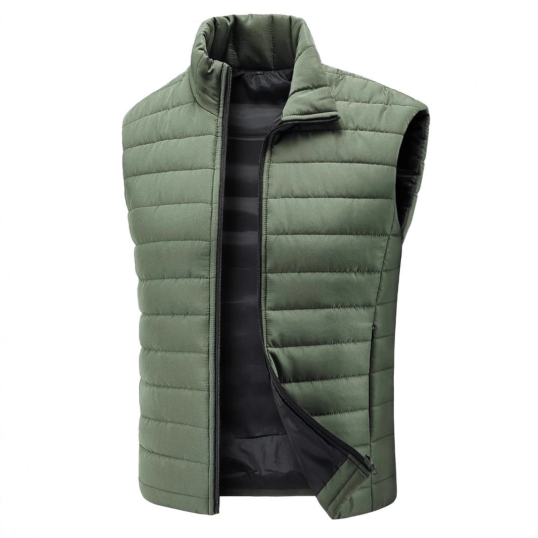 Men's plus-size cross-border cotton vest with stand-up collar, warm and versatile for autumn and winter, sleeveless, trendy cotton vest, thick.