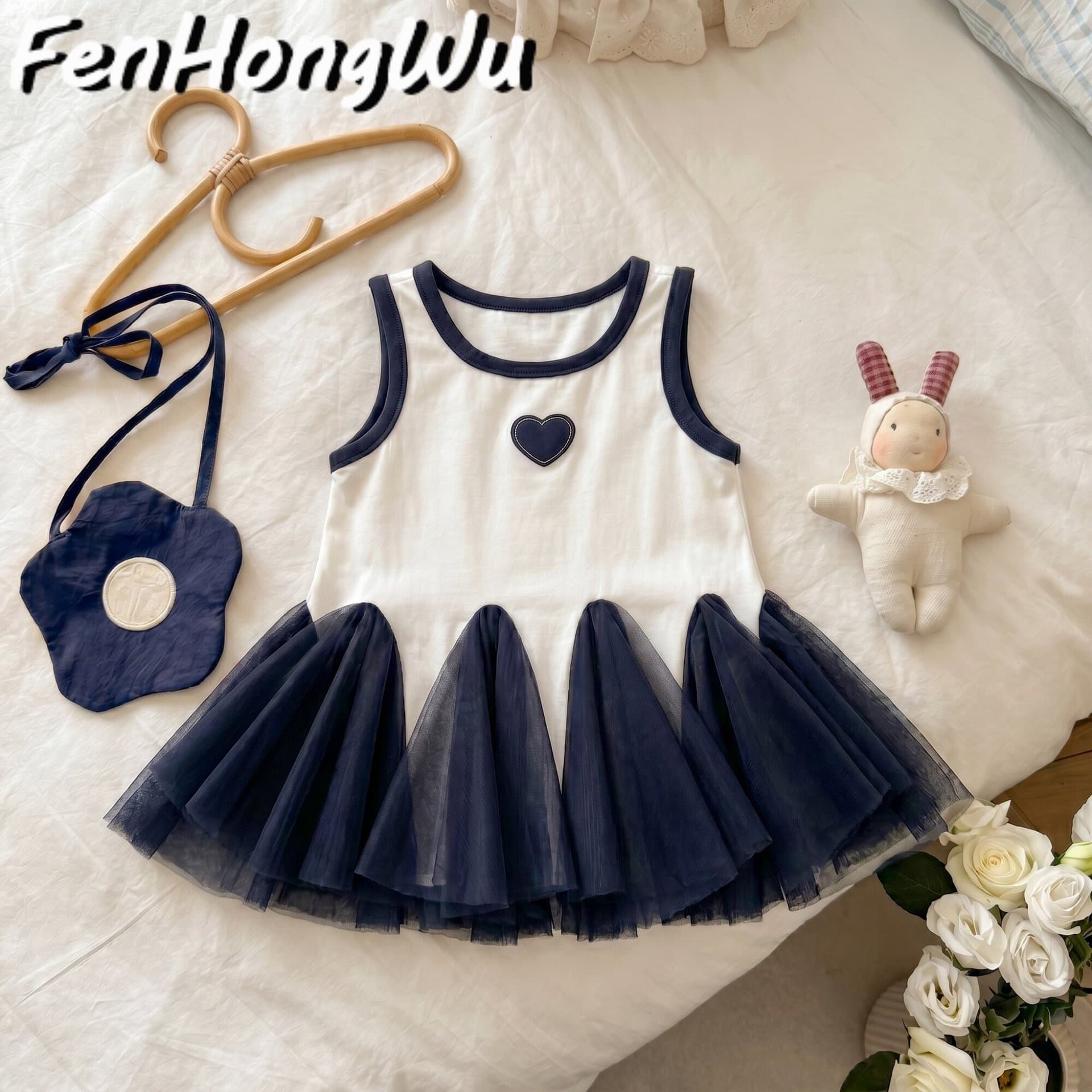 Pink House Girls Heart Print Dress 2026 Summer New Casual Kids Fashion Loose Fitted Vest Dress for Little Girls