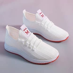 OEM Processing Summer White Shoes Women Mesh Upper Athletic Shoes Women Nurse Shoes Home Summer Mesh Shoes Women
