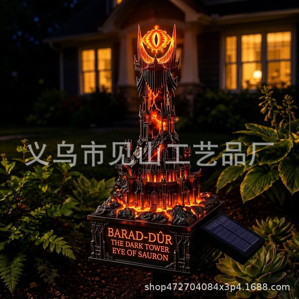 Cross-border Dark Fantasy Solar Tower Garden Light dark fantasy tower garden lighting