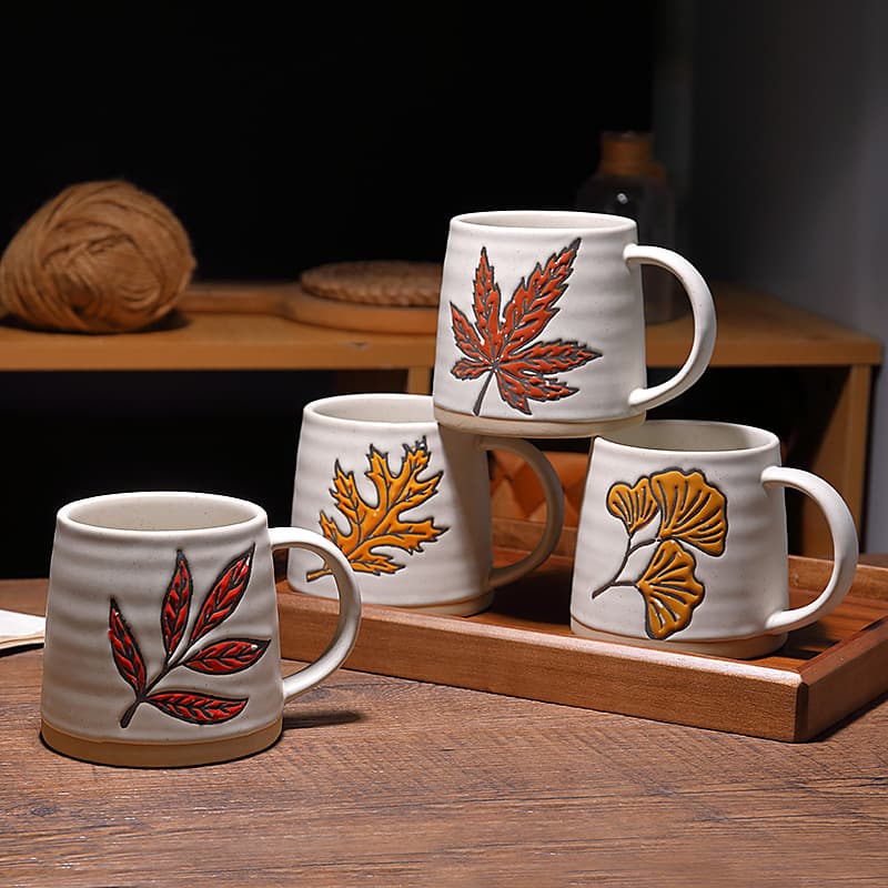 Japanese-style Mug, Coarse Ceramic Hand-painted Underglaze, High-end Office Cup for Water, Coffee, and Milk, Couples Gift