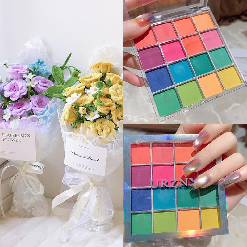 16 color flower fairy manufacturer wholesale color tomato scrambled egg eye shadow palette pearlescent matte nude makeup color eye shadow palette
