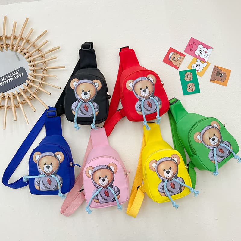 Wholesale Kids Chest Bag Cute Dressed Bear Boys and Girls Waist Bag Travel Children's Single Shoulder Crossbody Chest Bag