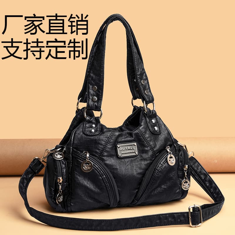 Vintage Soft Leather Motorcycle Bag, 2026 New European and American Trendy Crossbody Shoulder Bag, Versatile Everyday Bag for Women, Tote Bag