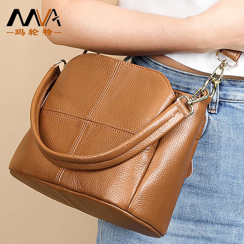 Multifunctional Genuine Leather Handbag, Crossbody Bag for Women, Large Capacity, Premium Top-Grain Cowhide Versatile Crossbody Bag