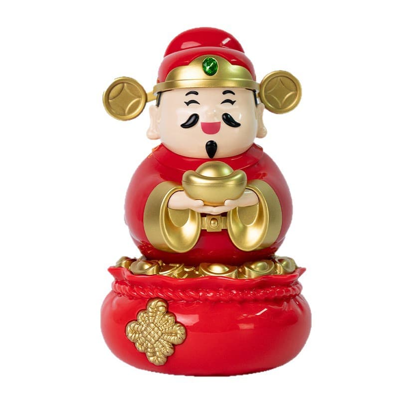Wholesale Solar God of Wealth Shaking/Nodding Ornament, Office/Car Feng Shui Wealth Attracting Lucky Bag Statue