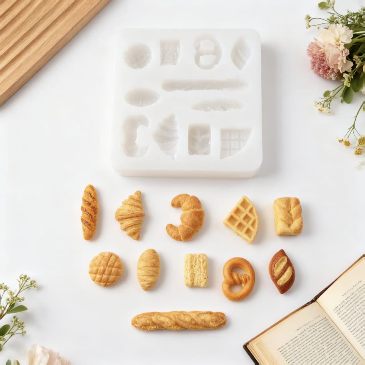 Xiaobiga bread tray DIY food and play silicone mold fondant clay glue baking mold