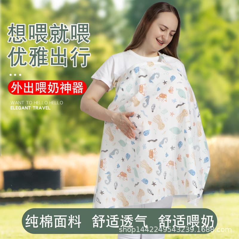 Cotton Nursing Cover Breastfeeding Scarf Outdoor Essential Cover Shawl Multi-function Privacy Wrap