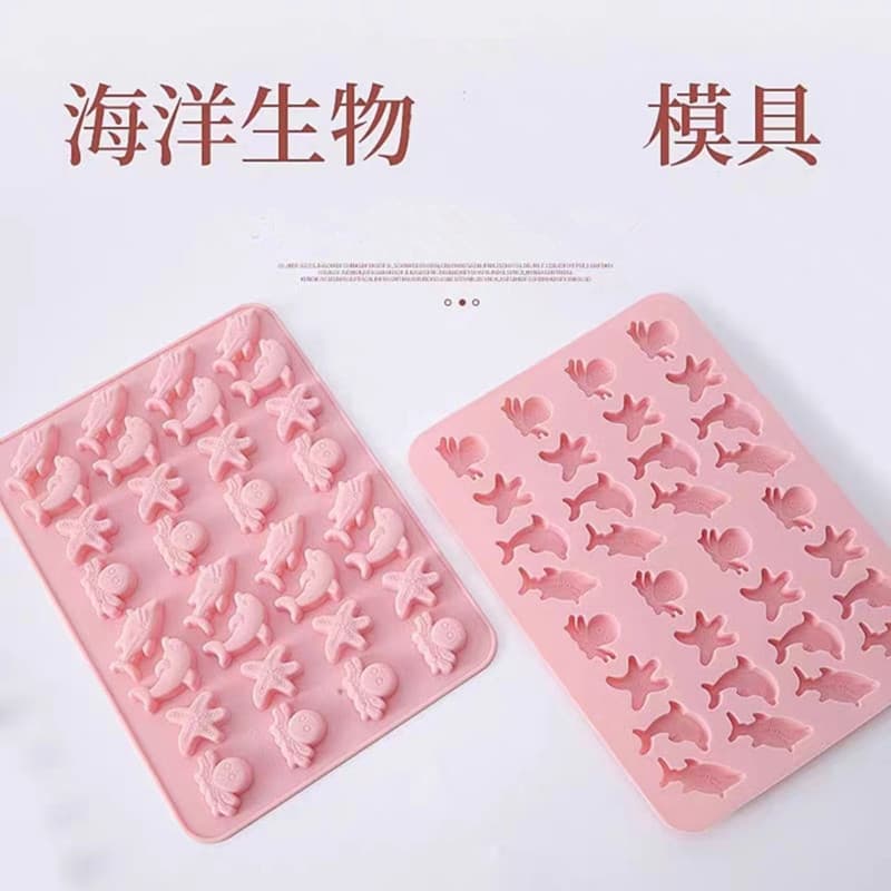 32-Cavity Ocean Starfish QQ Candy Mold, Wax Bottle Candy Heart Shape, Soft Candy Silicone Mold, Home Use, Children's DIY, High Temperature Resistant