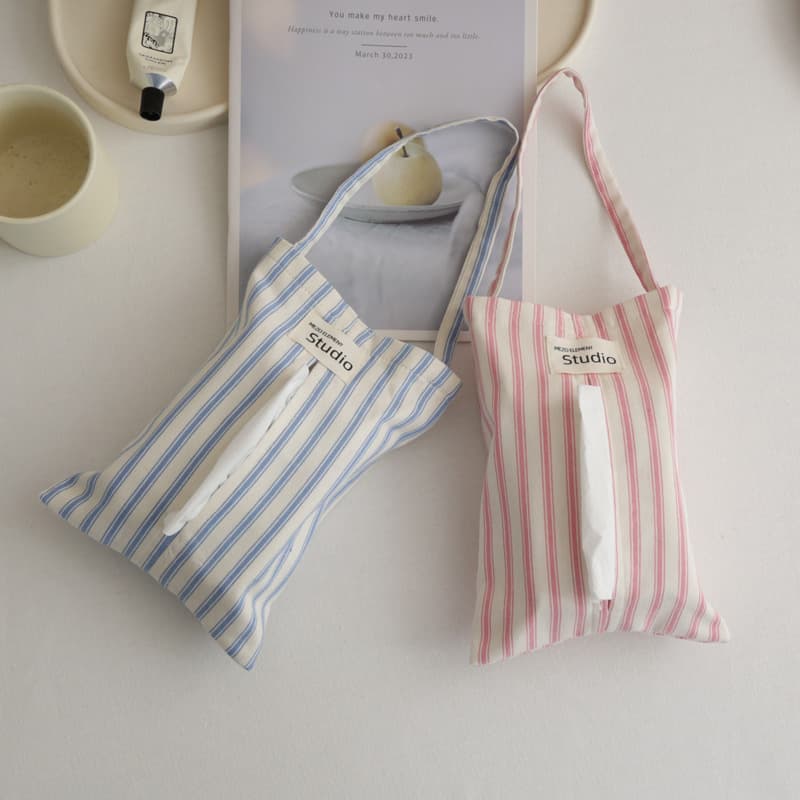 Mizuo Elements Tissue Box Home Solid Color Striped Tissue Bag Artistic Ins Hanging Napkin Holder Bedroom Tissue Bag