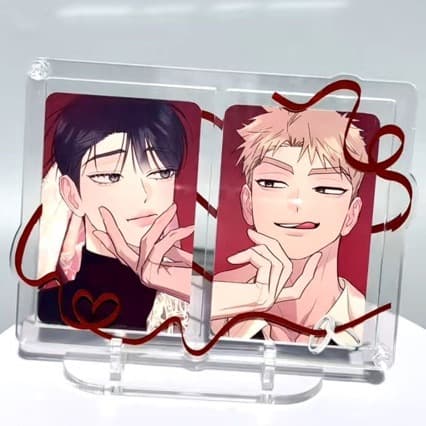 Red ribbon love acrylic card book storage rack small card stand display rack star chasing desktop storage high-end
