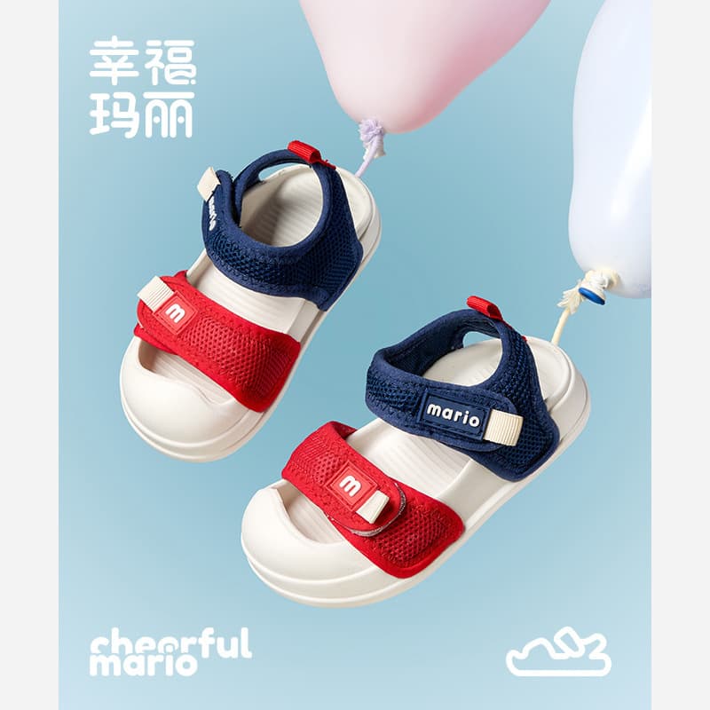 Happy Mary Children's Sandals Girls 2025 New Summer Baby Toddler Shoes Boys Closed-Toe Beach Shoes Outdoor Wear