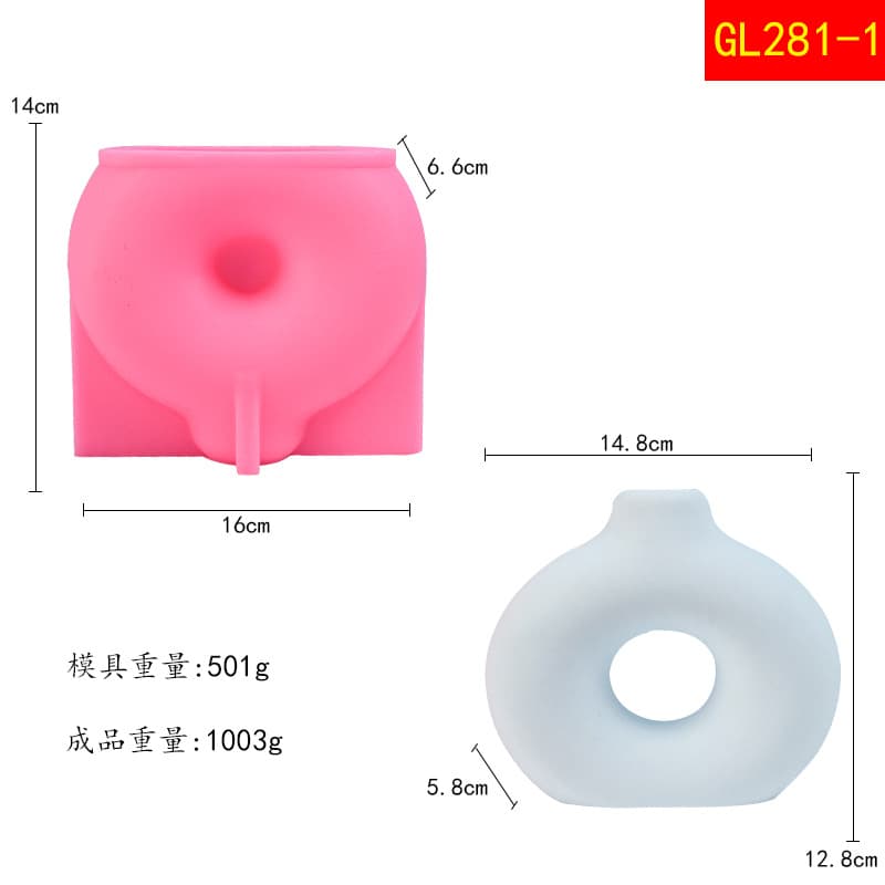 Vintage Elegant Small Flower Vase Aroma Candle Plaster Mold DIY Epoxy Resin Decoration