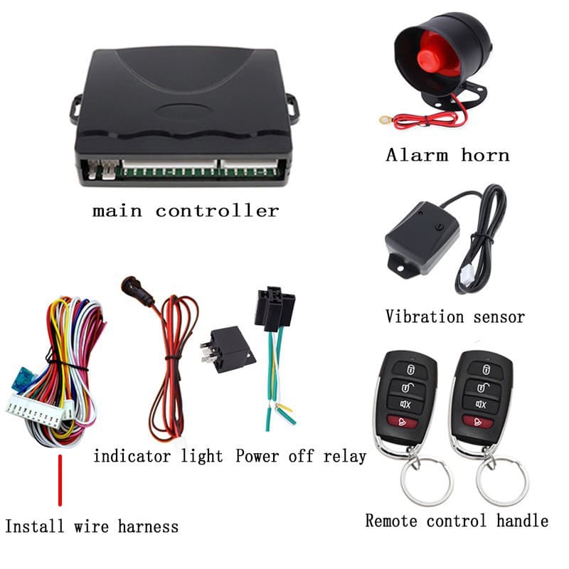 Car Alarm System Car Accessories Remote Central Lock Vibration Sensor Alarm