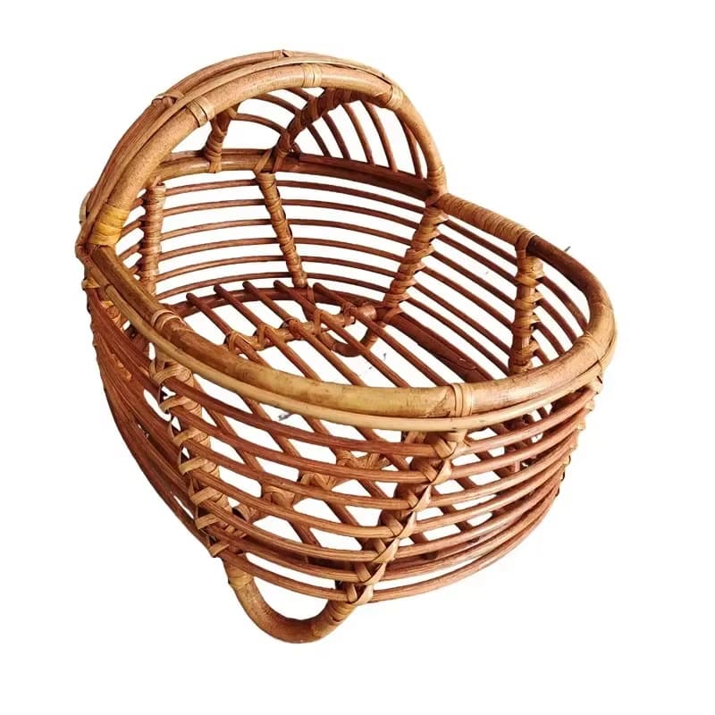 Vintage Rattan Baby Crib Pillow Newborn Photography Prop Studio Shooting Accessory Children's Growth Souvenir