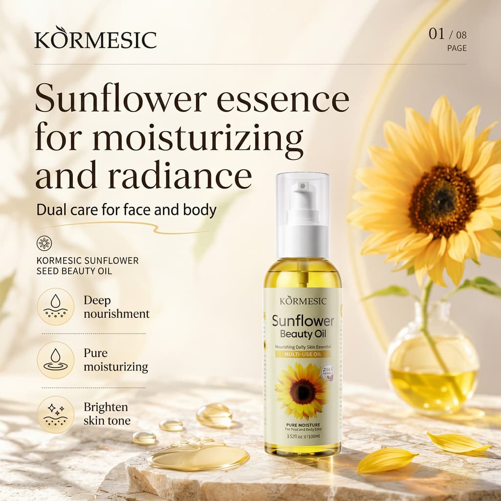 Southeast Asia cross-border sunflower seed facial beauty oil KORMESIC Serum Oil facial essence manufacturer wholesale