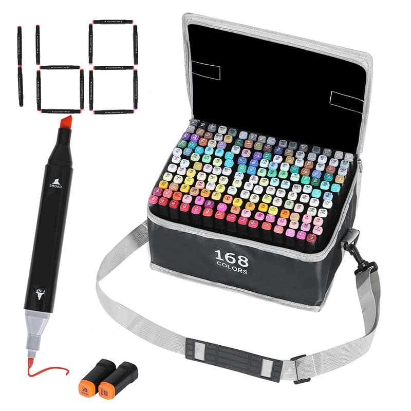 Touch Marker Set Dual Tip Oil-Based Alcohol Watercolor Pens for Kids Drawing 48 Colors 262 Colors Wholesale