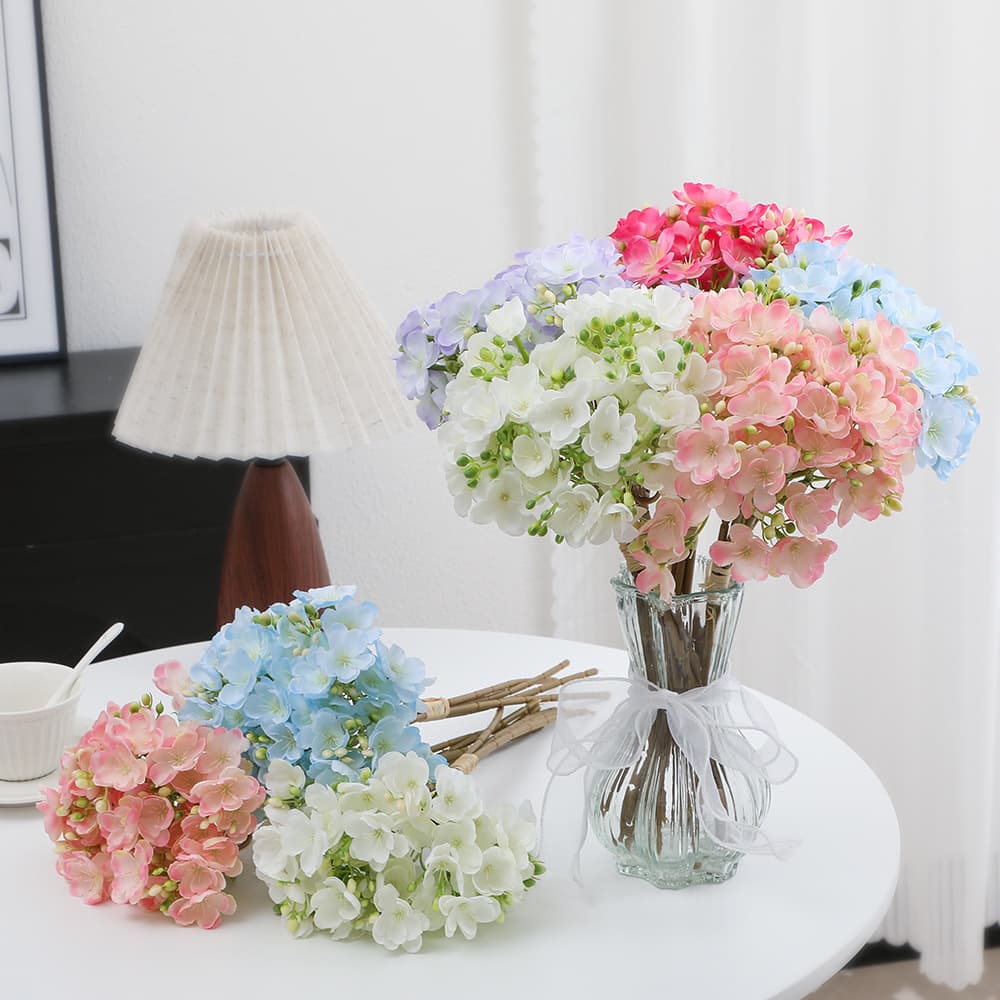 Bundled Multi-Head Jasmine Artificial Flower Fake Bouquet Home Living Room Decoration Wedding Floral Hand Bouquet Photography Prop