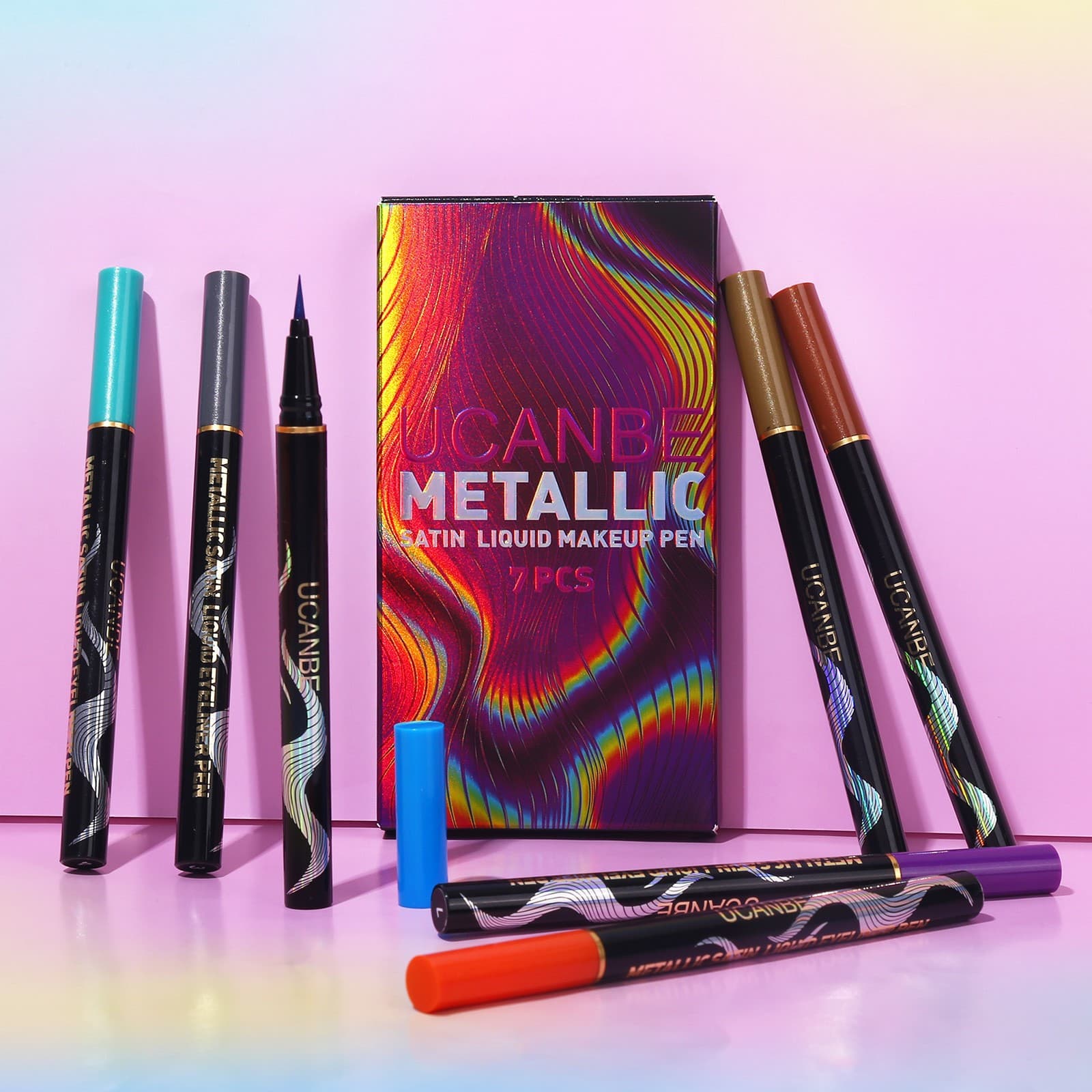 UCANBE Metallic Eyeliner Liquid Eyeliner Pen 7 Pack Liquid Eyeliner Metal Pearlescent Glitter Eyeliner Pen Set Europe and America